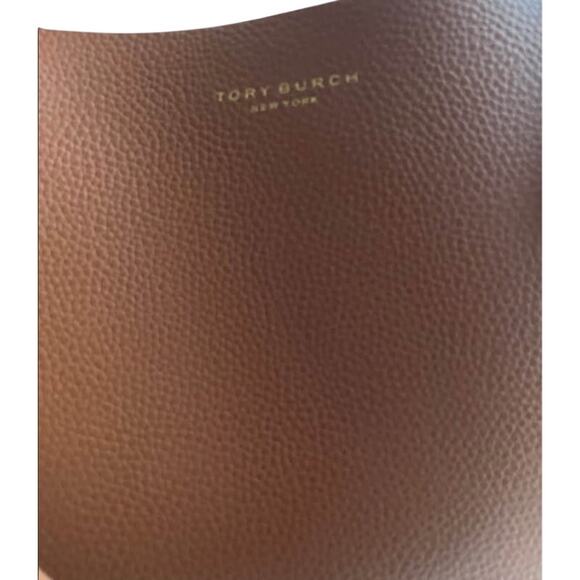 Tory Burch Perry Triple Compartment Tote Bag-Brown Pebbled Leather EUC - Picture 2 of 7